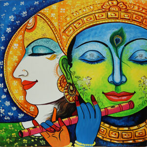 Radha Krishna Hand Made Acrylic Painting