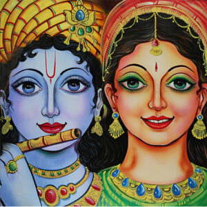 Radha Krishna Hand Made Acrylic Painting