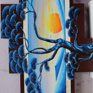 Hand Made Acrylic texture m.d.f. bord Painting